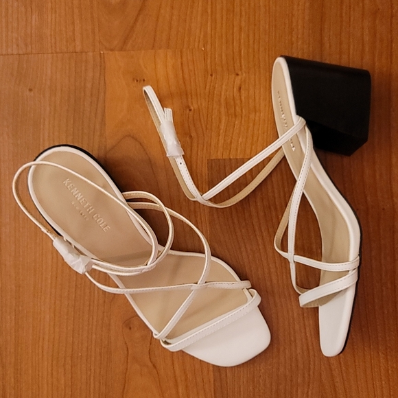 Kenneth Cole New York Shoes - KENNETH COLE NEW YORK Martha White Strappy Block Heel Sandal